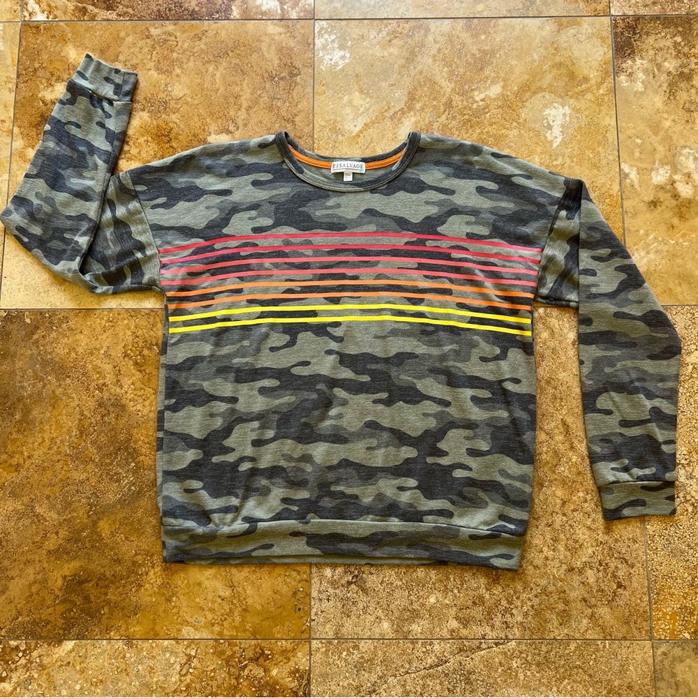 P.J. Salvage Green Army Crewneck Sweater